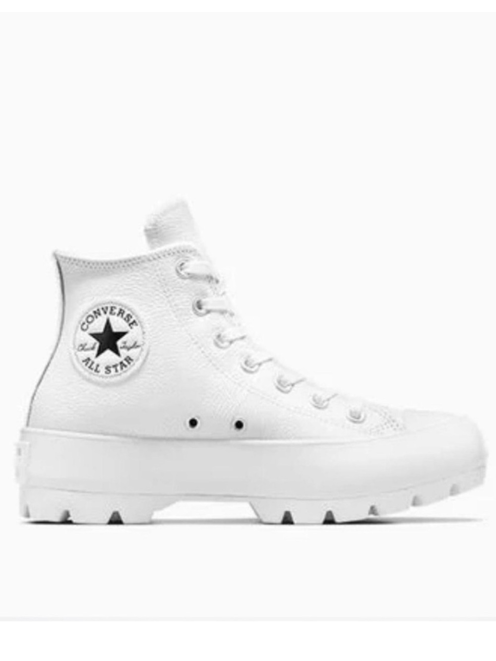 Converse White Leather High-Top Platform Lug Sneakers